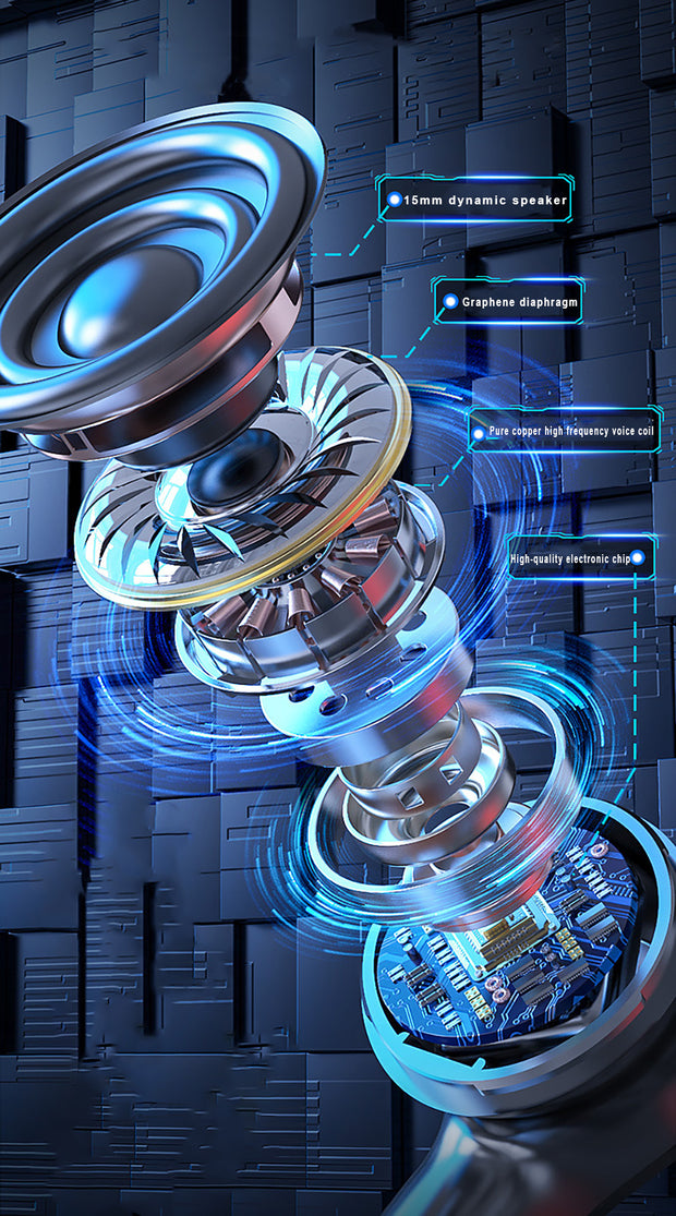 Bluetooth Earphone Wireless Headphones Active Noise Cancellation Deep Bass Stereo