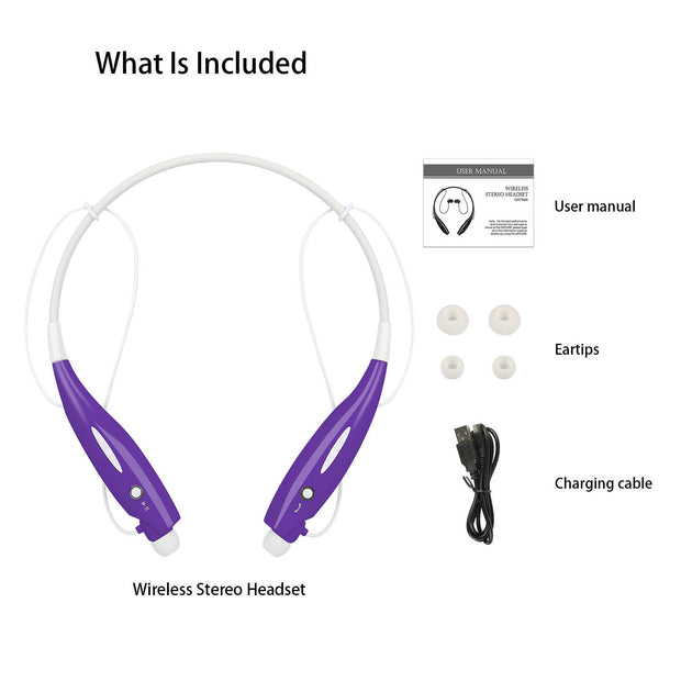 Wireless Stereo Headsets Sport Neckband Headphones