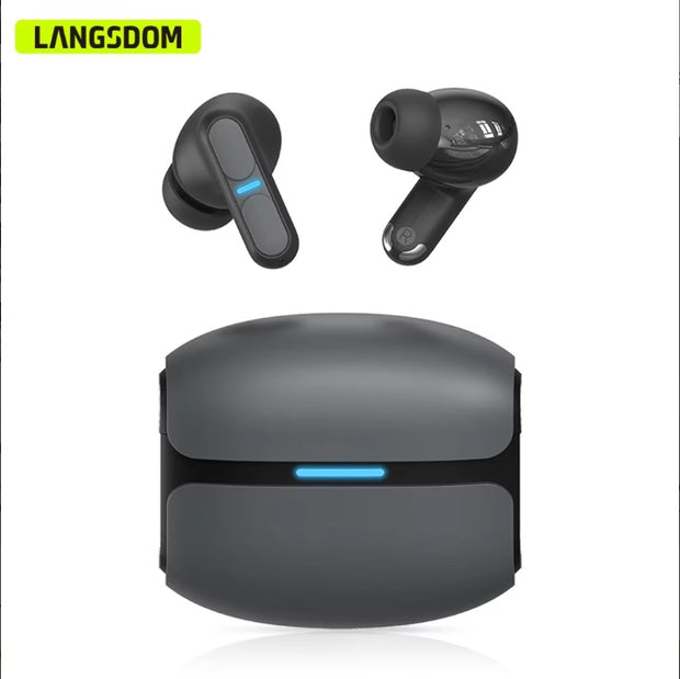 Langsdom Gaming Headset Bluetooth Earphone With Mic Bass Audio Stereo HiFi