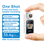 Riding S70 Thumb Camera 2K Picture Quality Rotating DV