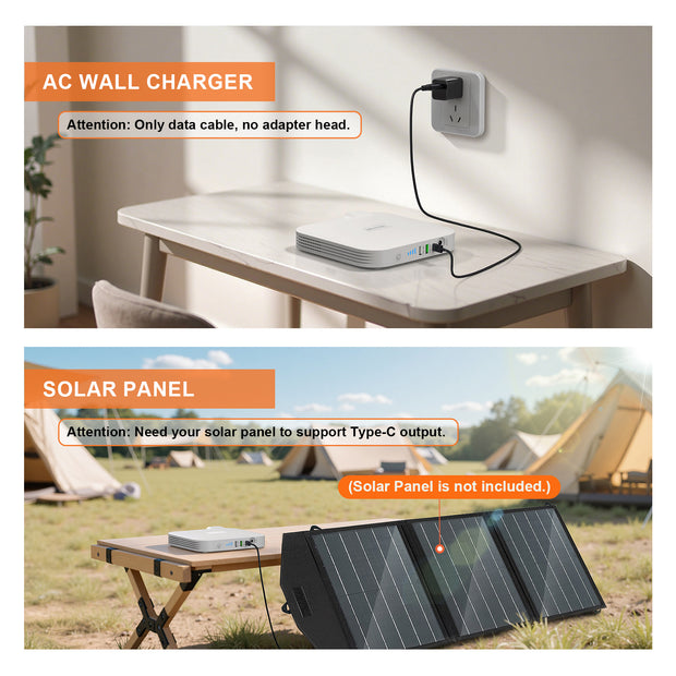 Portable Power Station,100W 88.8Wh 24000mAh Powerbank Portable Emergency Backup Power Supply ,No Solar Panel